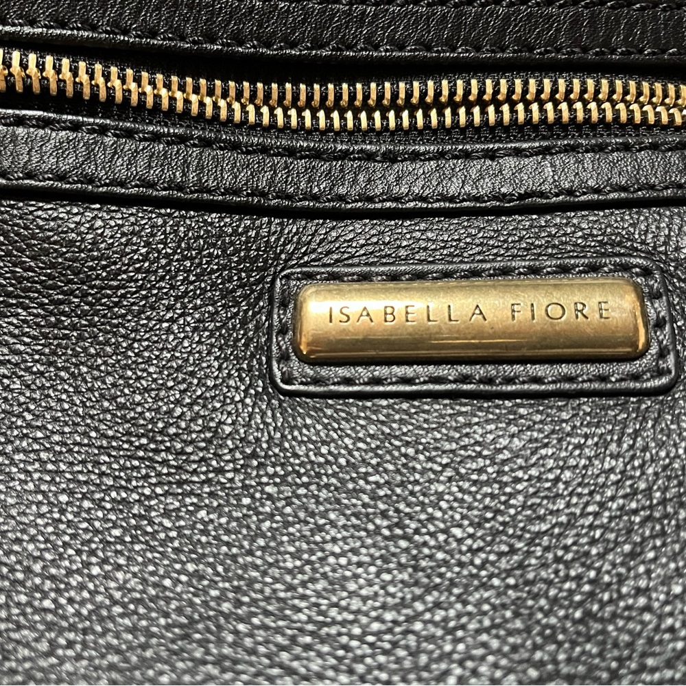 Isabella Fiore Black Leather Bag with Heart and Wings Design - Picture 5 of 6